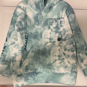 abercrombie kids aqua tie-dye pullover hoodie